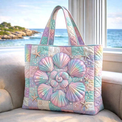 The Seaside Shells Quilted Tote