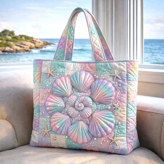 The Seaside Shells Quilted Tote