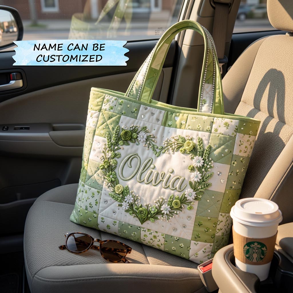 The Garden Heart Quilted Tote