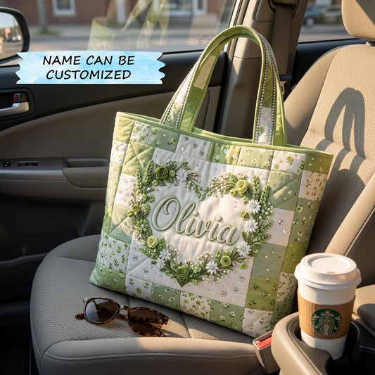 The Garden Heart Quilted Tote