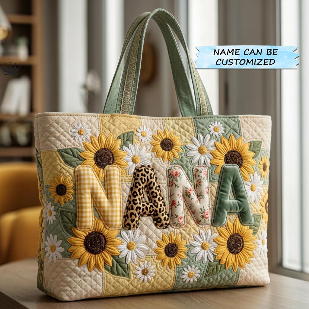 Sunflower Patch Quilted Tote Bag