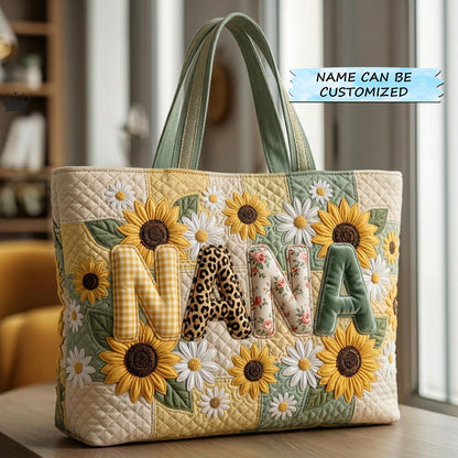 Sunflower Patch Quilted Tote Bag