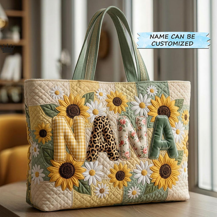 Sunflower Patch Quilted Tote Bag