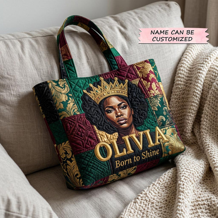 Regal Woman Crown Quilted Tote