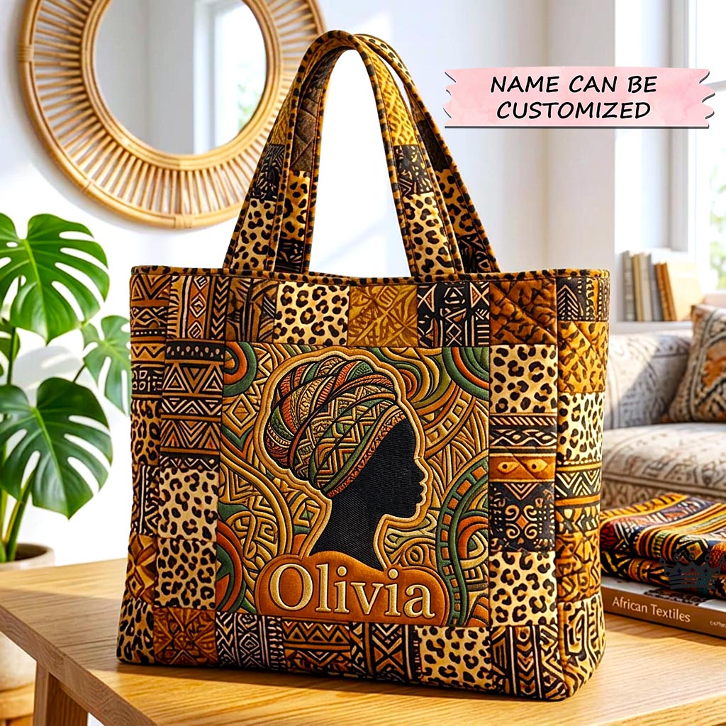 African Woman Silhouette Tote Bag