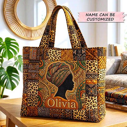 African Woman Silhouette Tote Bag