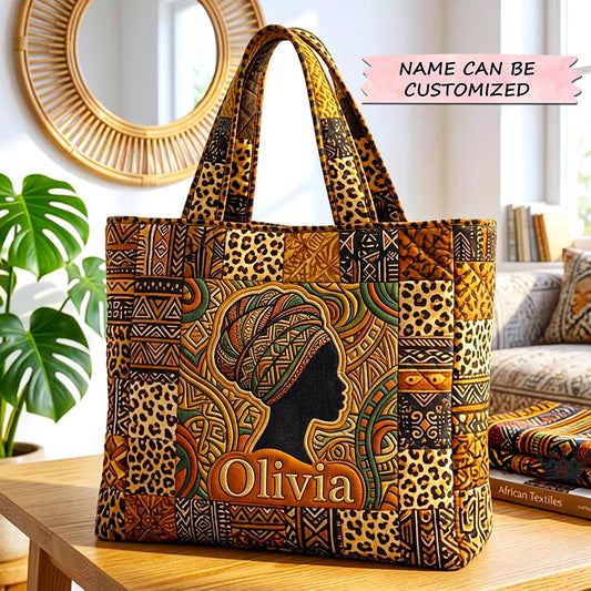African Woman Silhouette Tote Bag