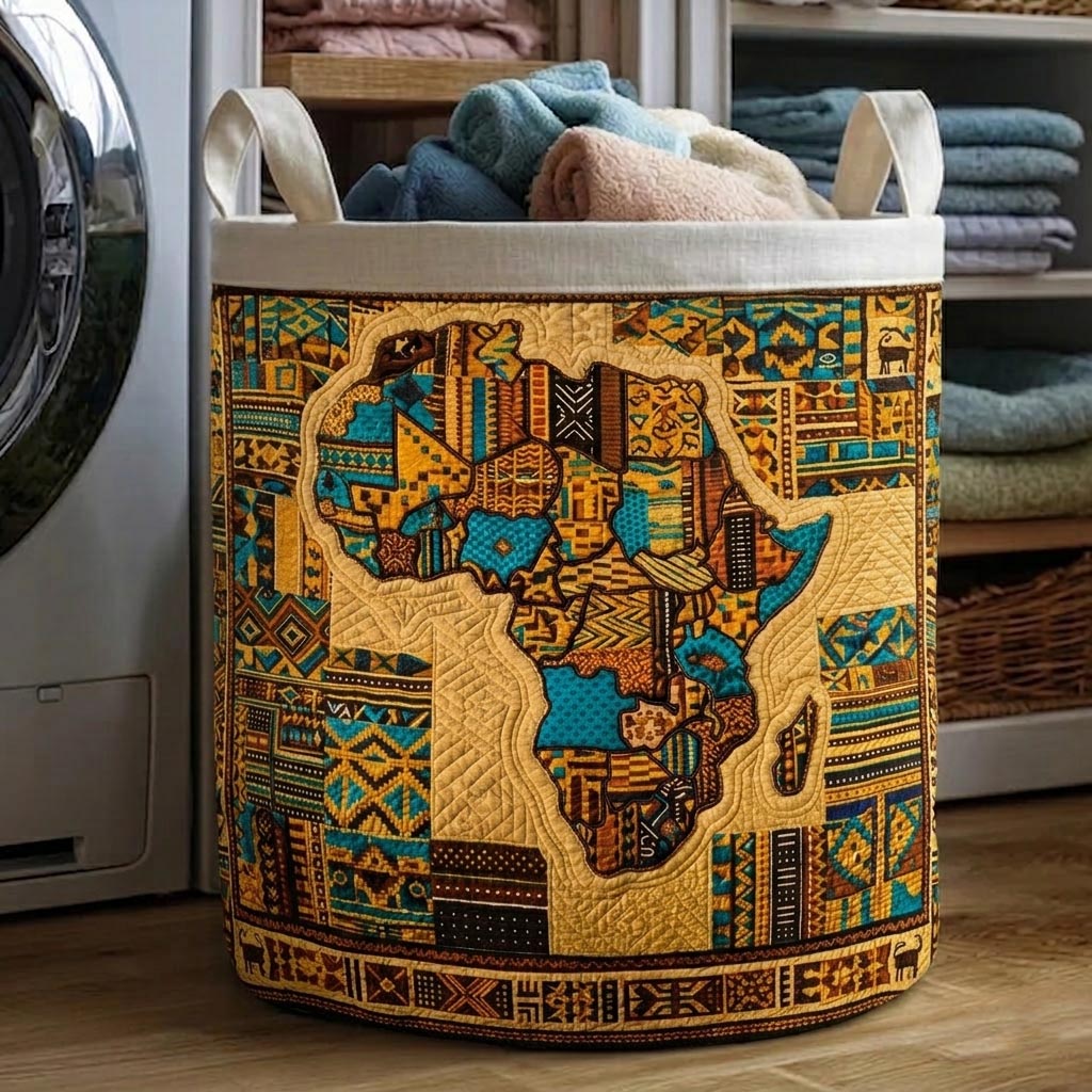 The Africa Legacy Quilted Laundry Basket GFTOMA10662C1 Tote