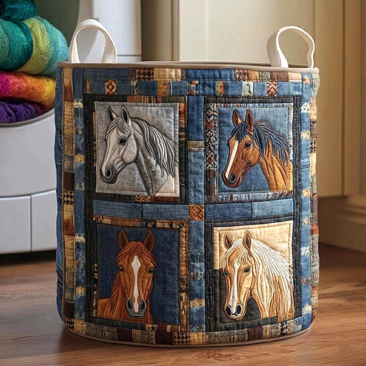 The Wild Horse Quilted Laundry Basket GFTOMA11570C1 Tote