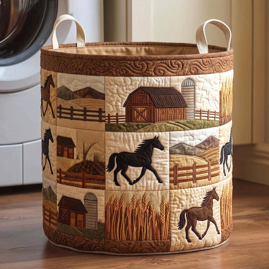 The Ranch Life Quilted Laundry Basket GFTOMA11571C1 Tote