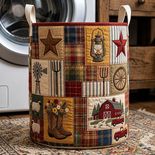 The Rustic Charm Quilted Laundry Basket Tote
