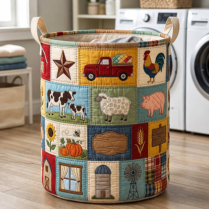 The Rustic Cottage Quilted Laundry Basket Tote
