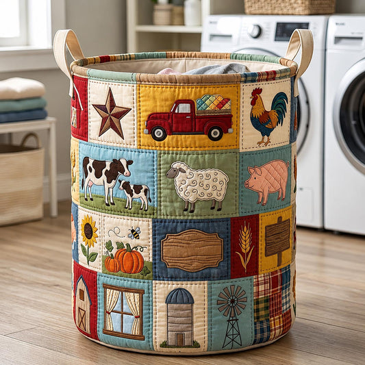 The Rustic Cottage Quilted Laundry Basket Tote