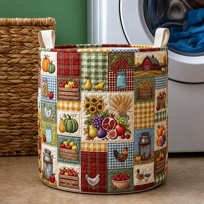 The Vintage Farmhouse Quilted Laundry Basket Tote