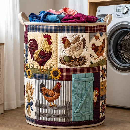 The Rustic Rooster Quilted Laundry Basket Tote