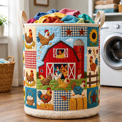 The Country Roost Quilted Laundry Basket Tote