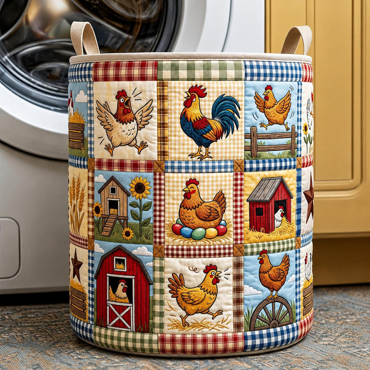 The Farm Fresh Quilted Laundry Basket Tote