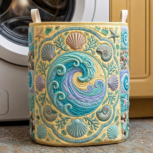 The Sea Escape Quilted Laundry Basket Tote