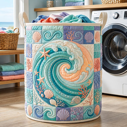 The Salt Whisper Quilted Laundry Basket Tote