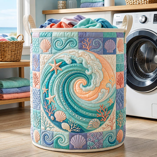 The Salt Whisper Quilted Laundry Basket Tote