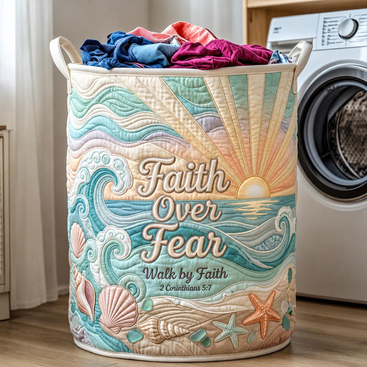 The Faith Ocean Quilted Laundry Basket Tote