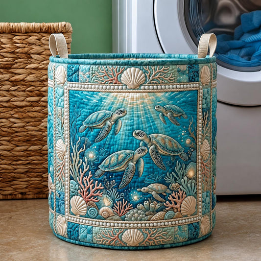 The Faith Waves Quilted Laundry Basket Tote