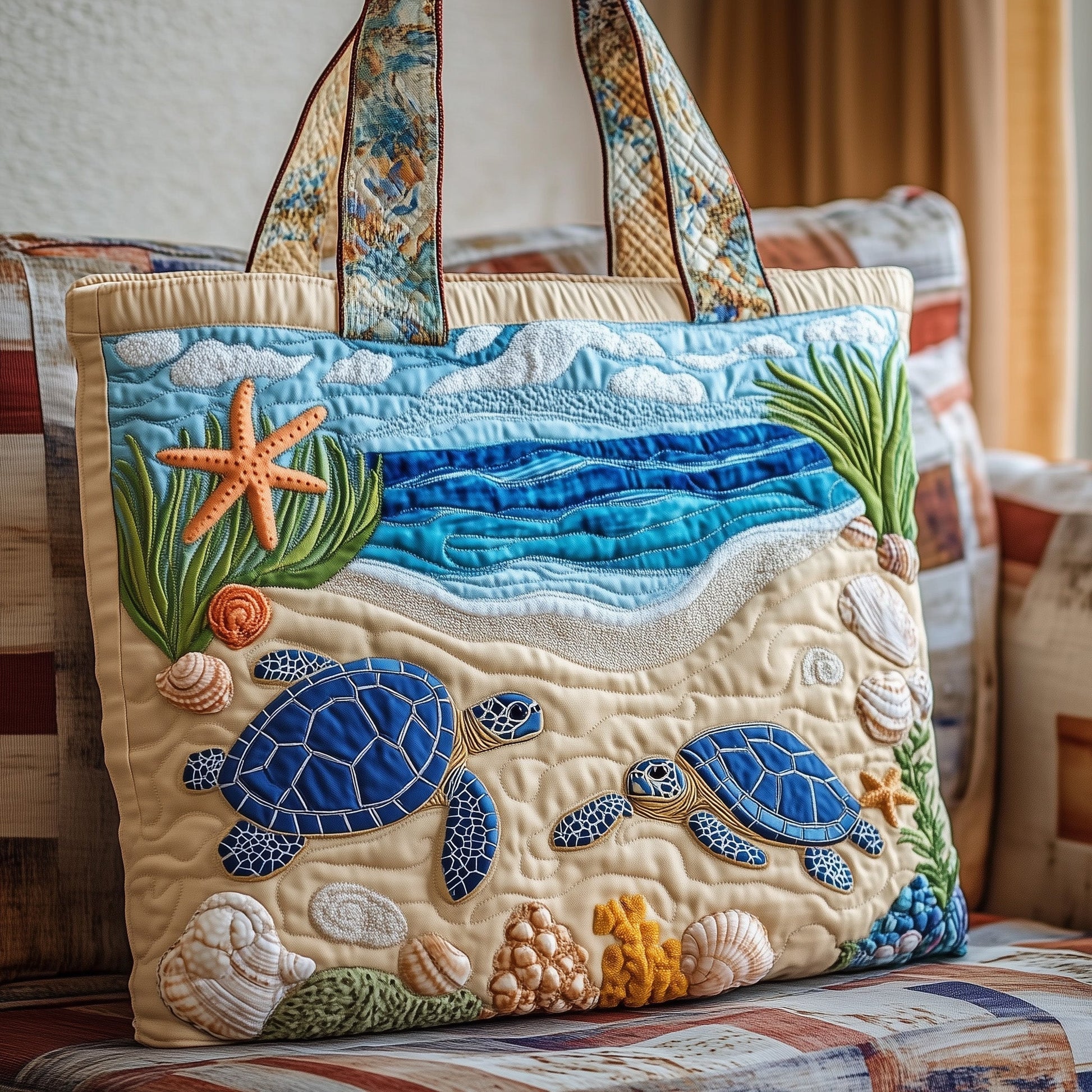 Sea Turtle Ocean Scene Tote Bag