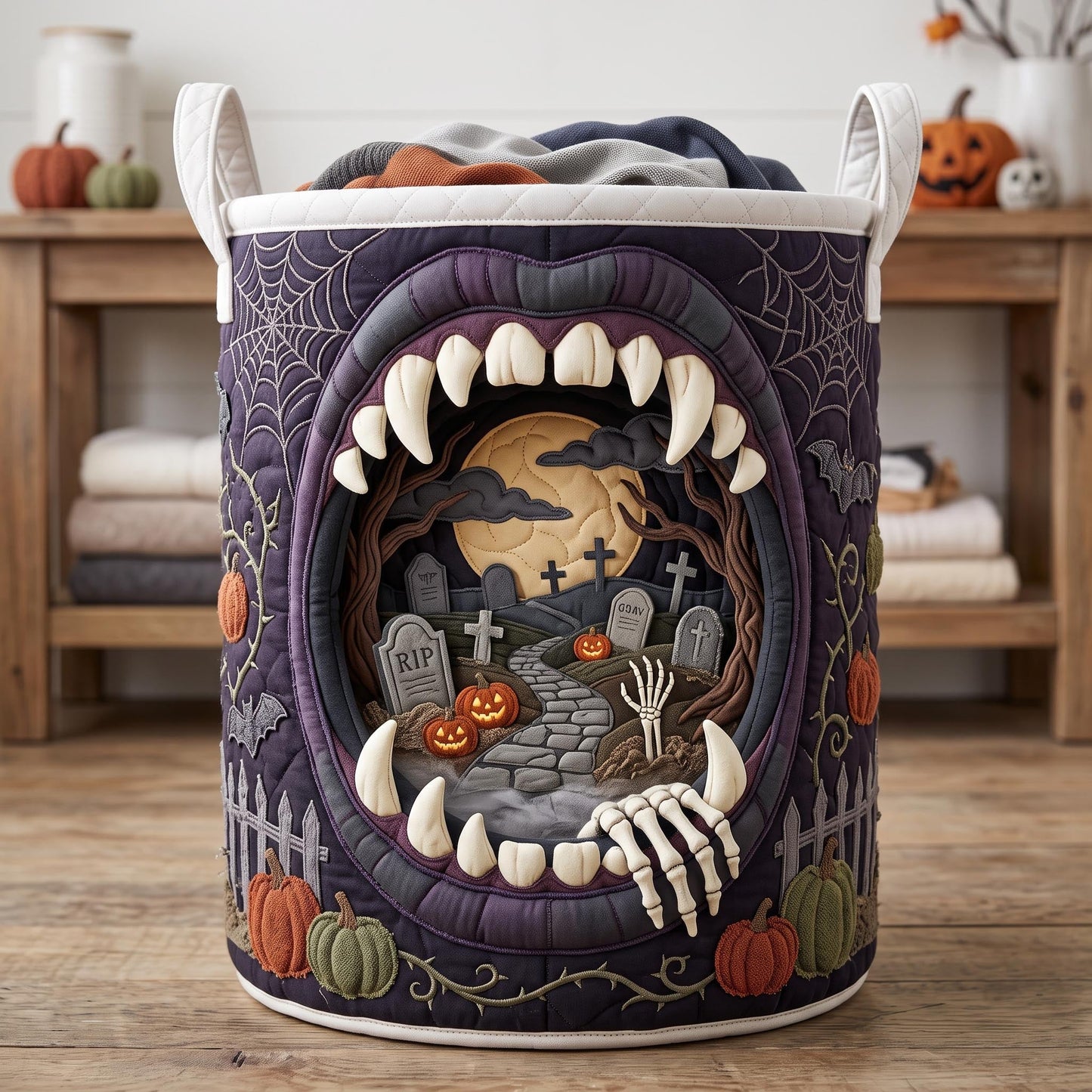 Midnight Haunt Laundry Quilted Tote