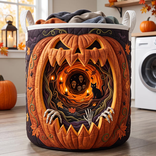 The Ghostly Eyes Quilted Laundry Basket Tote