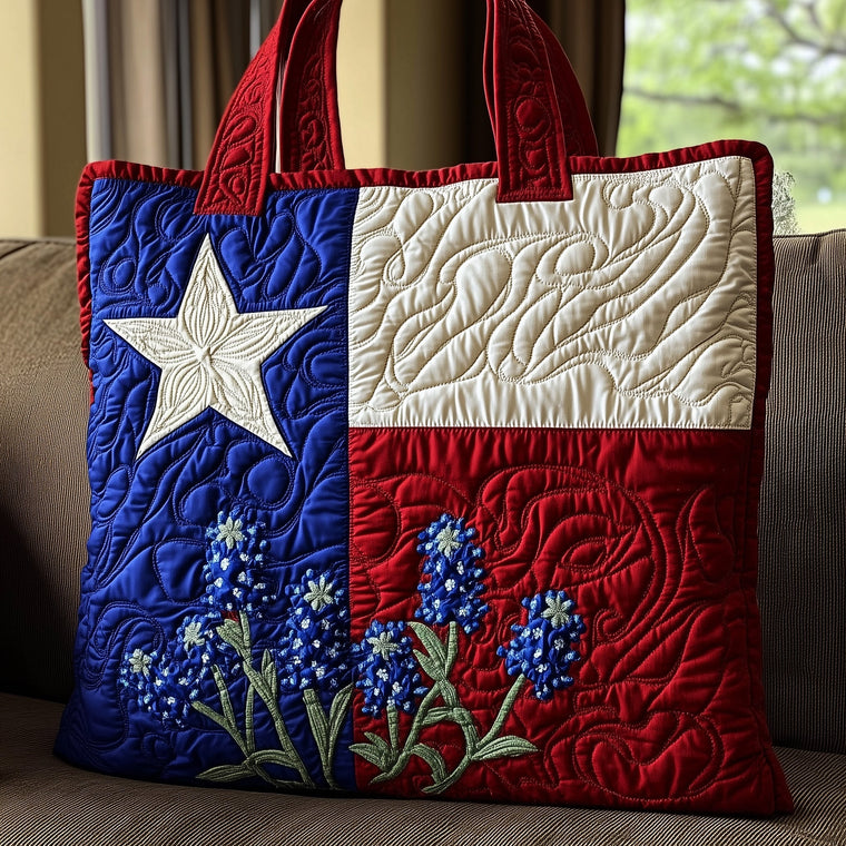 Texas Flag Bluebonnets Tote Bag