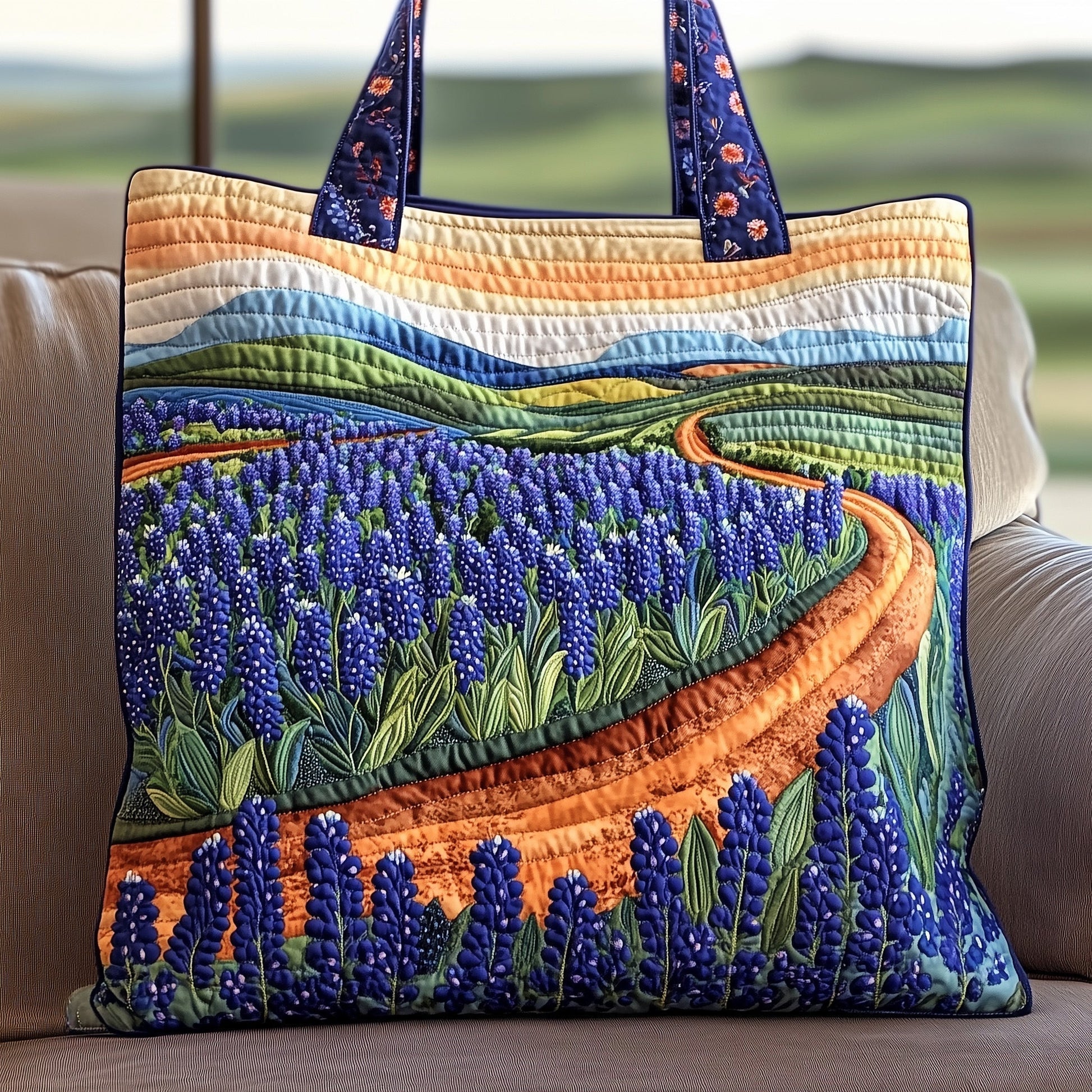 The Bluebonnet Field Quilted Tote