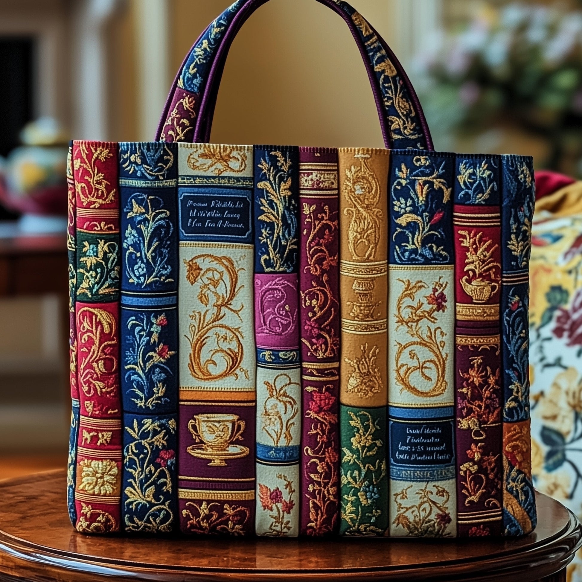 Vintage Book Spines Tote Bag