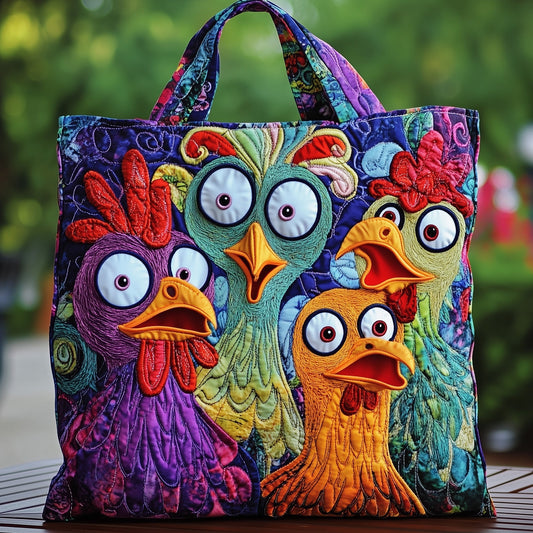 The Playful Chicken Quilted Tote 1603