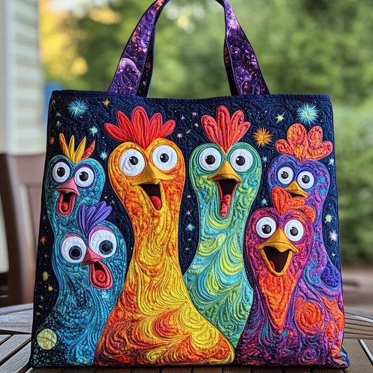 The Colorful Chicken Quilted Tote 1604