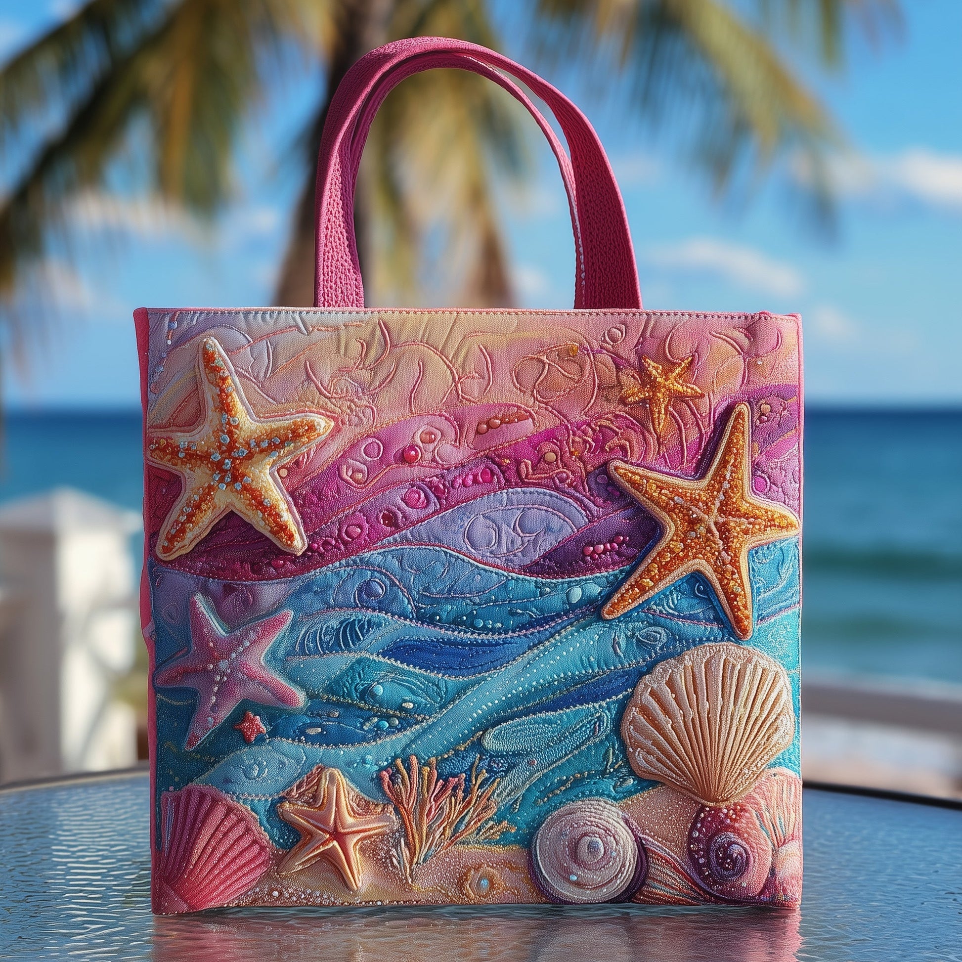 The Coastal Starfish Quilted Tote