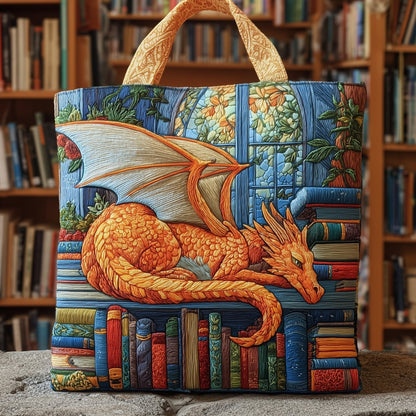 Orange Dragon Books Quilted Tote