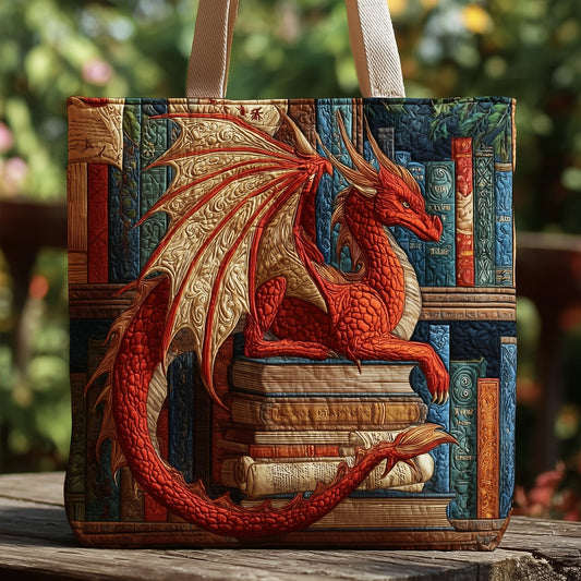 The Dragon Book Lover Quilted Tote