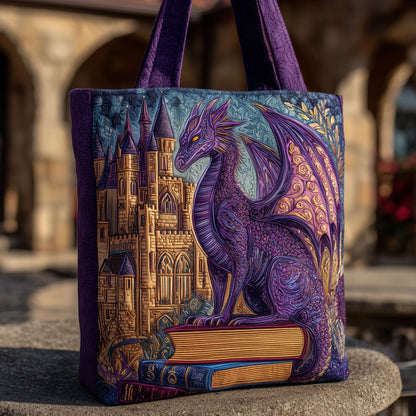 Purple Dragon Castle Quilted Tote
