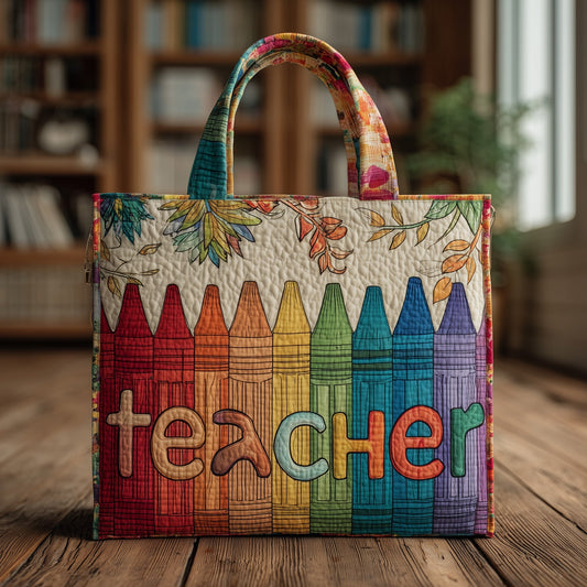 The Teacher Crayon Quilted Tote