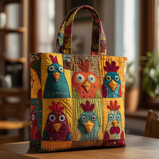 The Playful Chicken Quilted Tote 1915