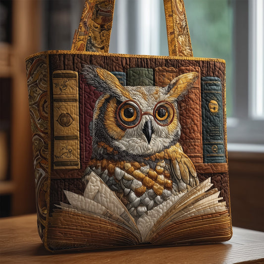 The Owl Reader Quilted Tote
