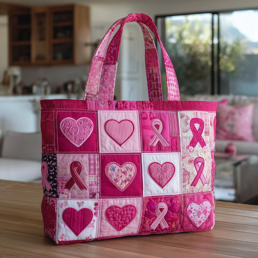 The Ribbon Heart Quilted Tote