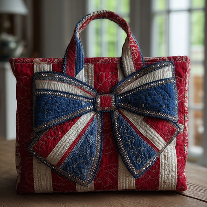 Everyday Patriotic Bow Quilted Tote
