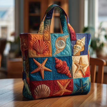Everyday Seashell Charm Quilted Tote