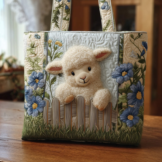 Everyday Sheep Floral Quilted Tote