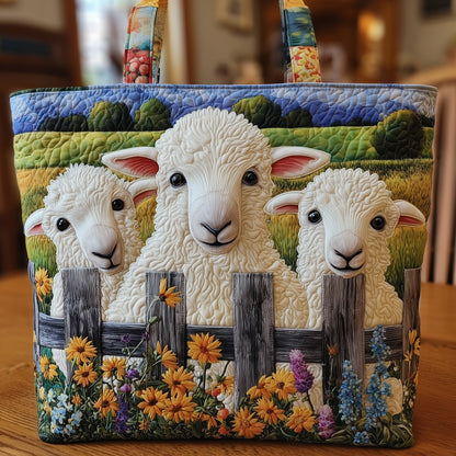 The Farmyard Sheep Quilted Tote