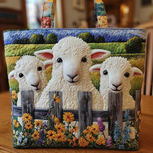 The Farmyard Sheep Quilted Tote