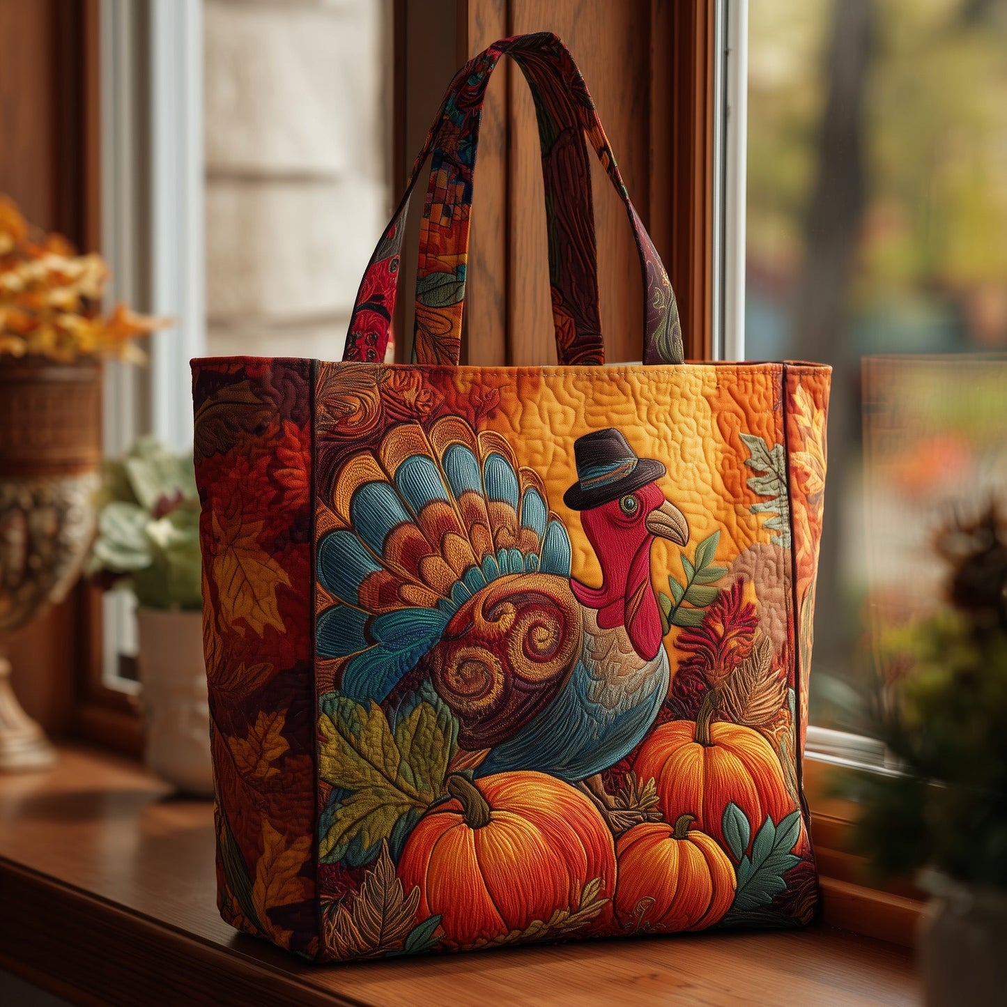 The Autumn Turkey Quilted Tote