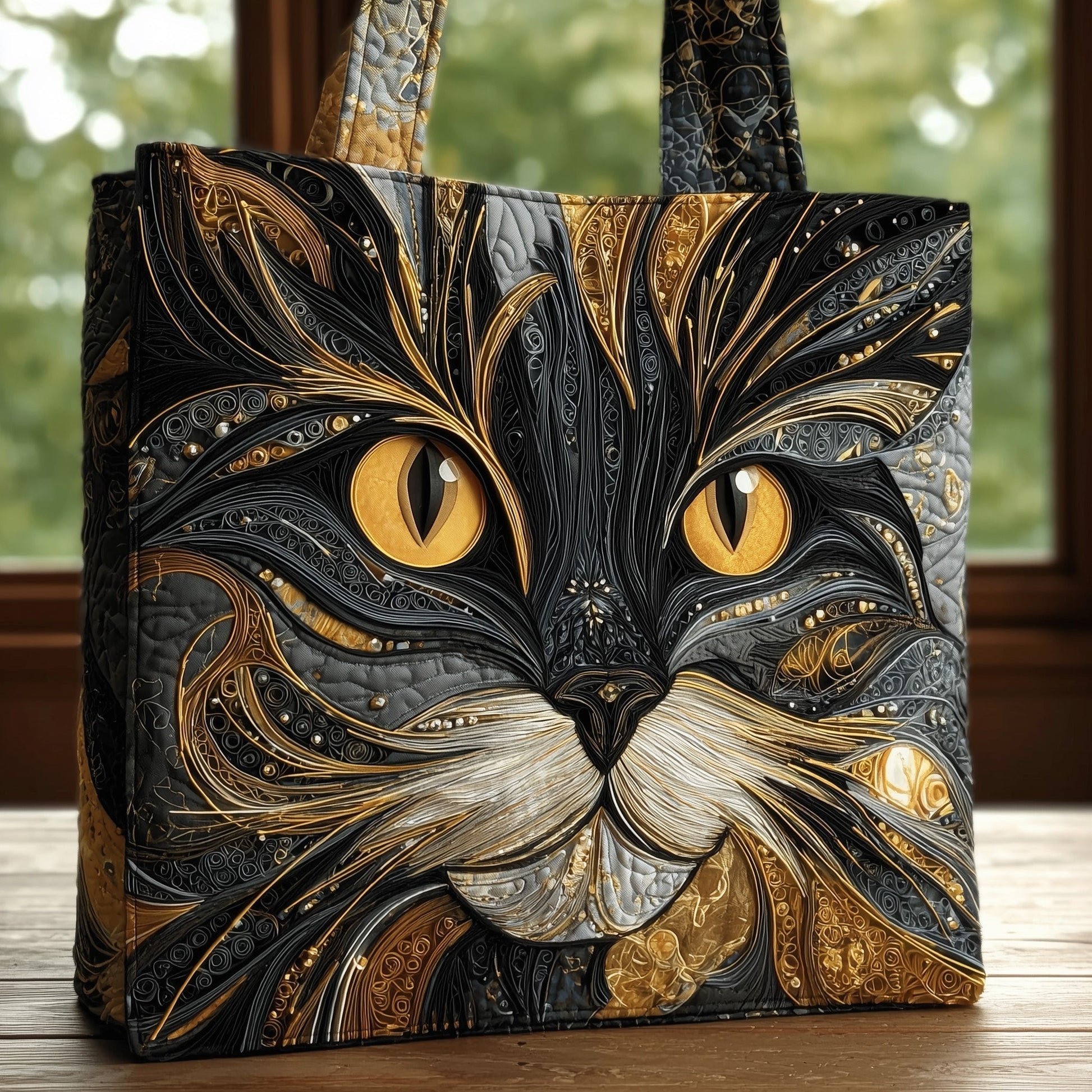Everyday Mystic Cat Quilted Tote