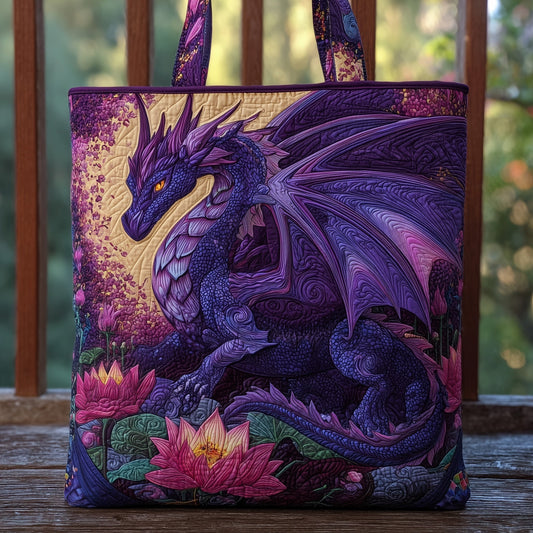 Purple Dragon Illustration Tote Bag